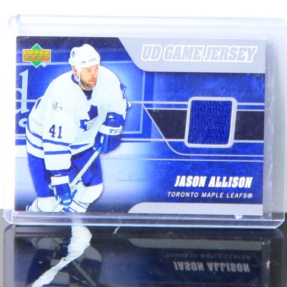 Jason Allison UD Game-Used Jersey Hockey Card 2006/07 J-AL - Toronto Maple Leafs - Picture 1 of 2